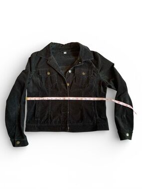 Black Corduroy Button-Front Jacket